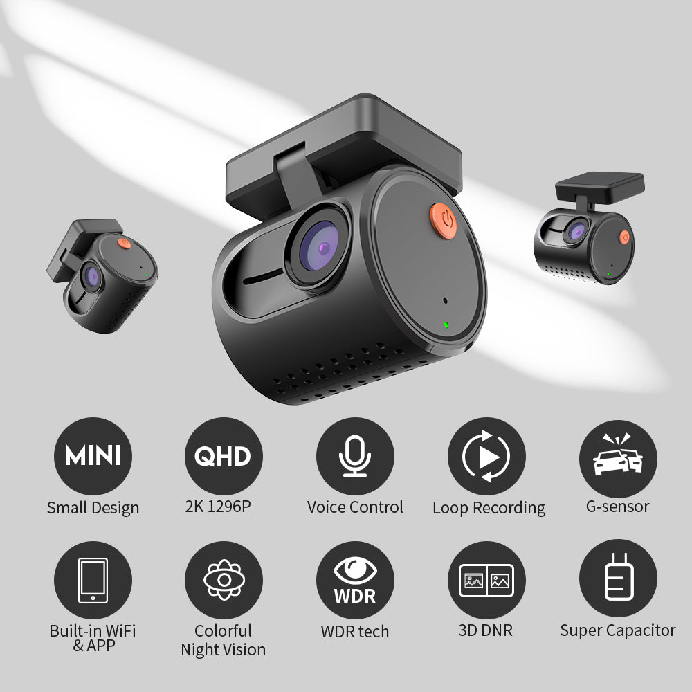 KAWA MINI 3 | 2024 New 2K Dash Cam | 1296P QHD | Voice Control | G-Sensor