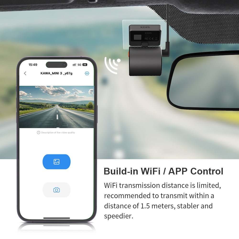 KAWA MINI 3 | 2024 New 2K Dash Cam | 1296P QHD | Voice Control | G-Sensor