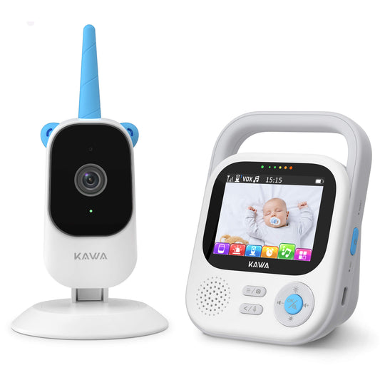 KAWA S5 | 2K QHD 2.8” Video Baby Monitor | Tiny Traveler with Camera and Audio | No WiFi | Night Vision | Cyclic Recording | Back Clip Design | 2-Way Talk | 5050mAh Battery | 4X Zoom
