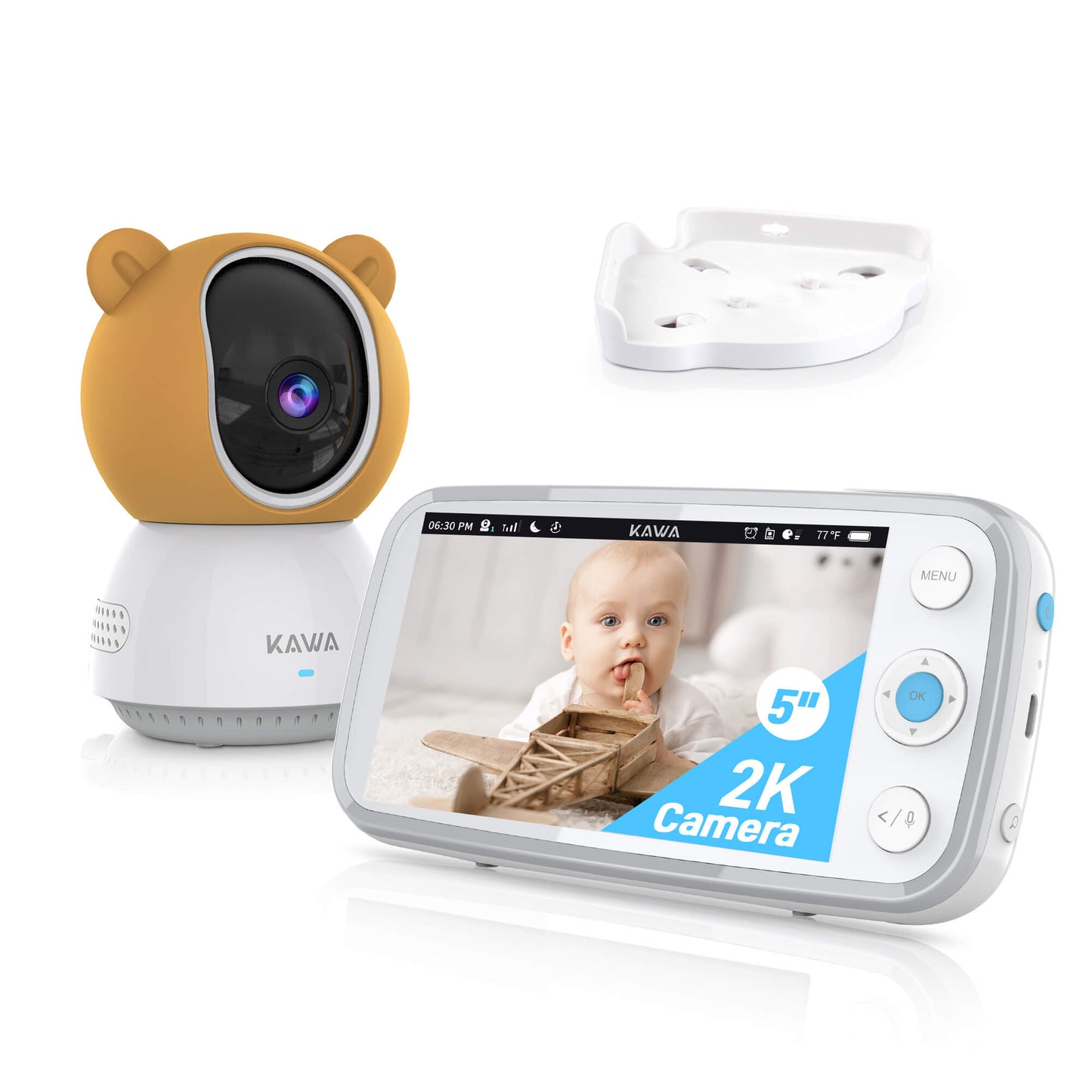 KAWA S7 | 2K QHD Video Baby Monitor | 5" HD Display | Night Vision | Temperature Sensor